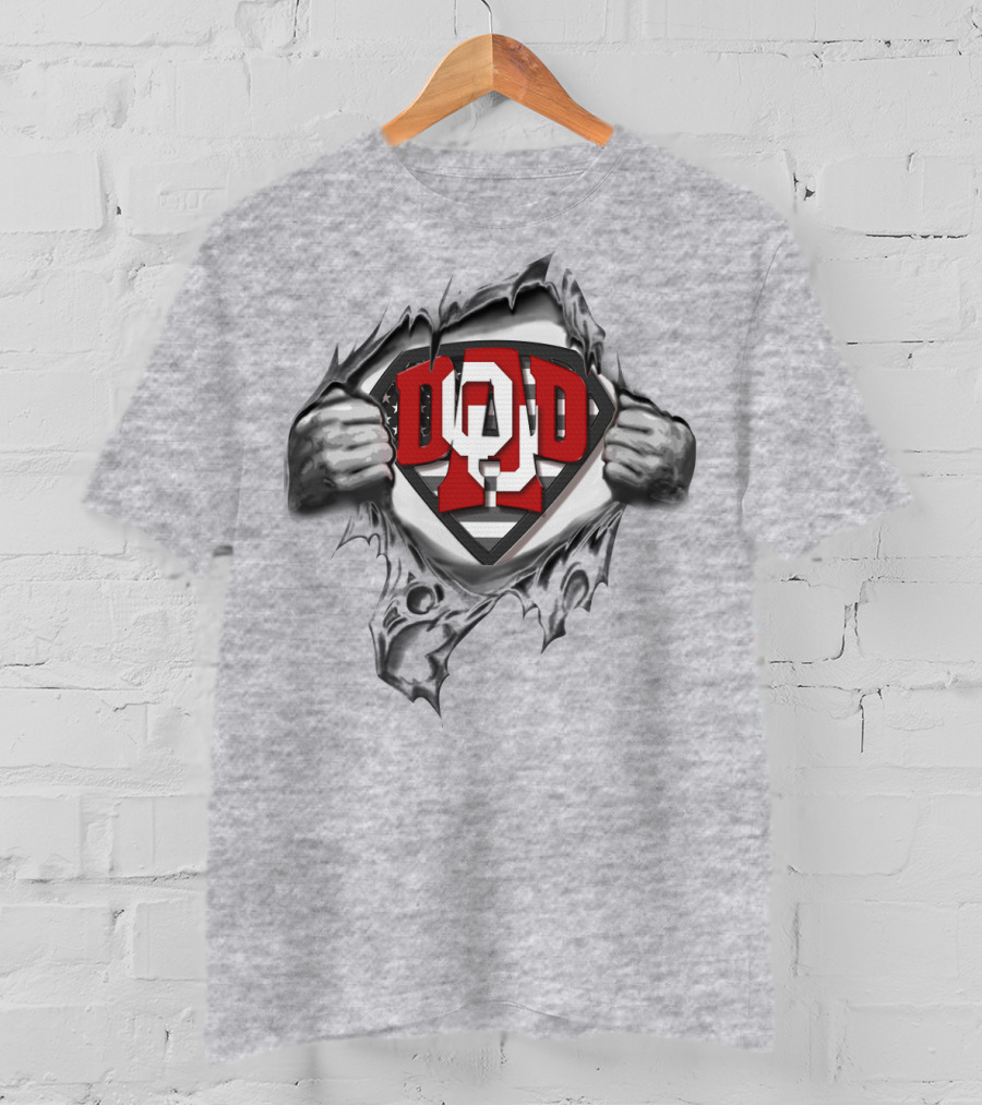 Superdad Oklahoma Sooners Logo Torn Chest T-Shirt