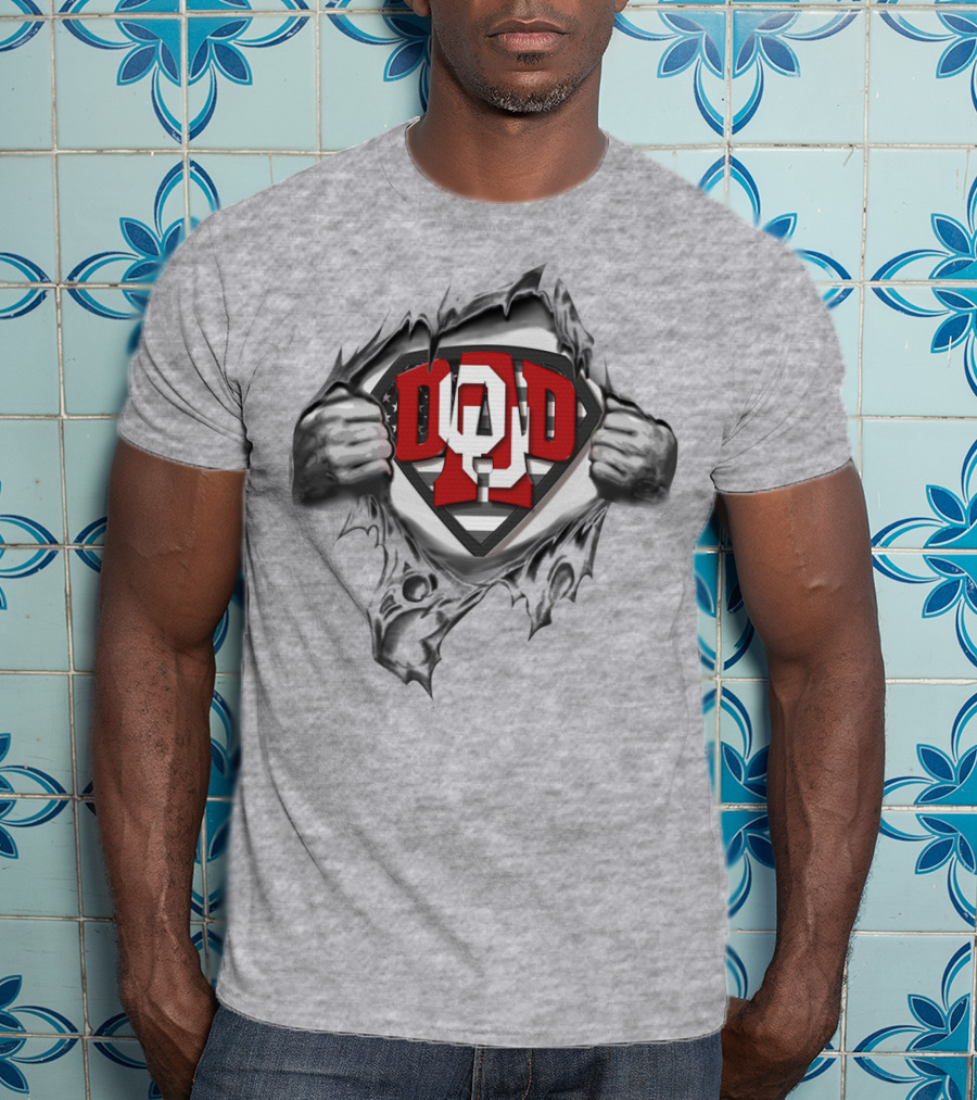 Superdad Oklahoma Sooners Logo Torn Chest T-Shirt