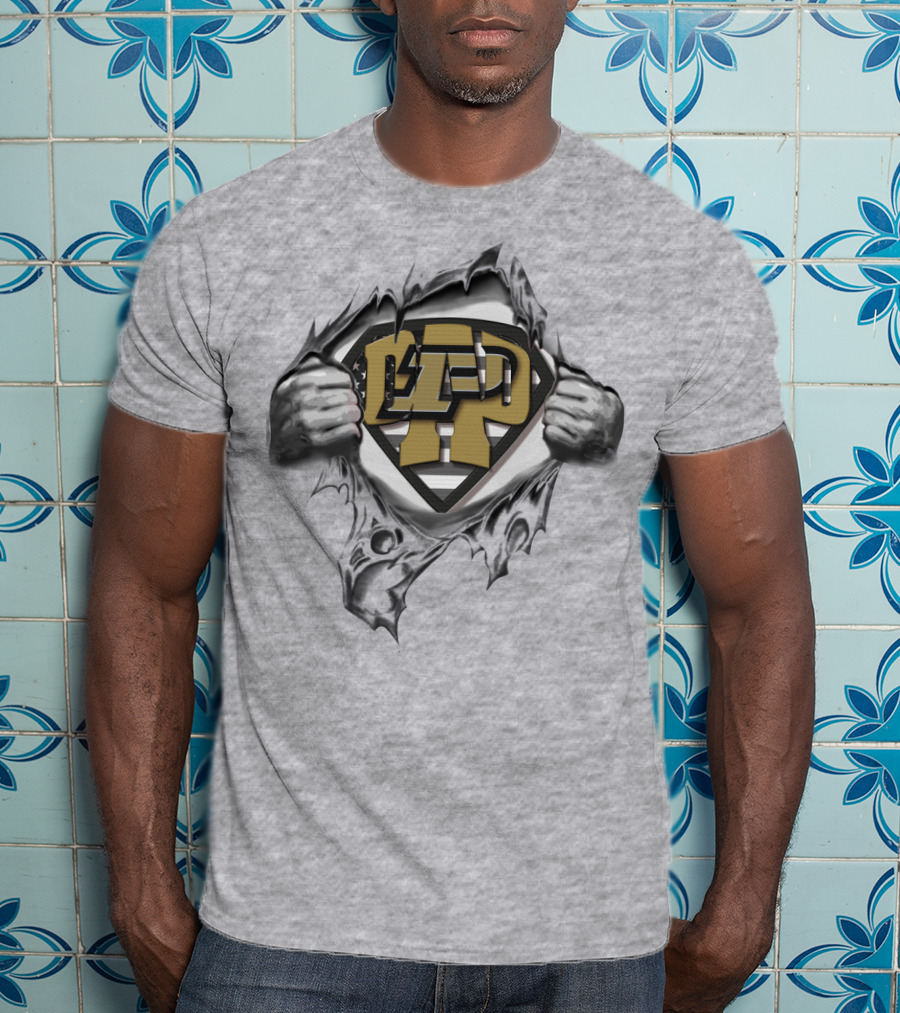 Superdad Purdue Boilermakers Logo Revealing Superhero T-Shirt