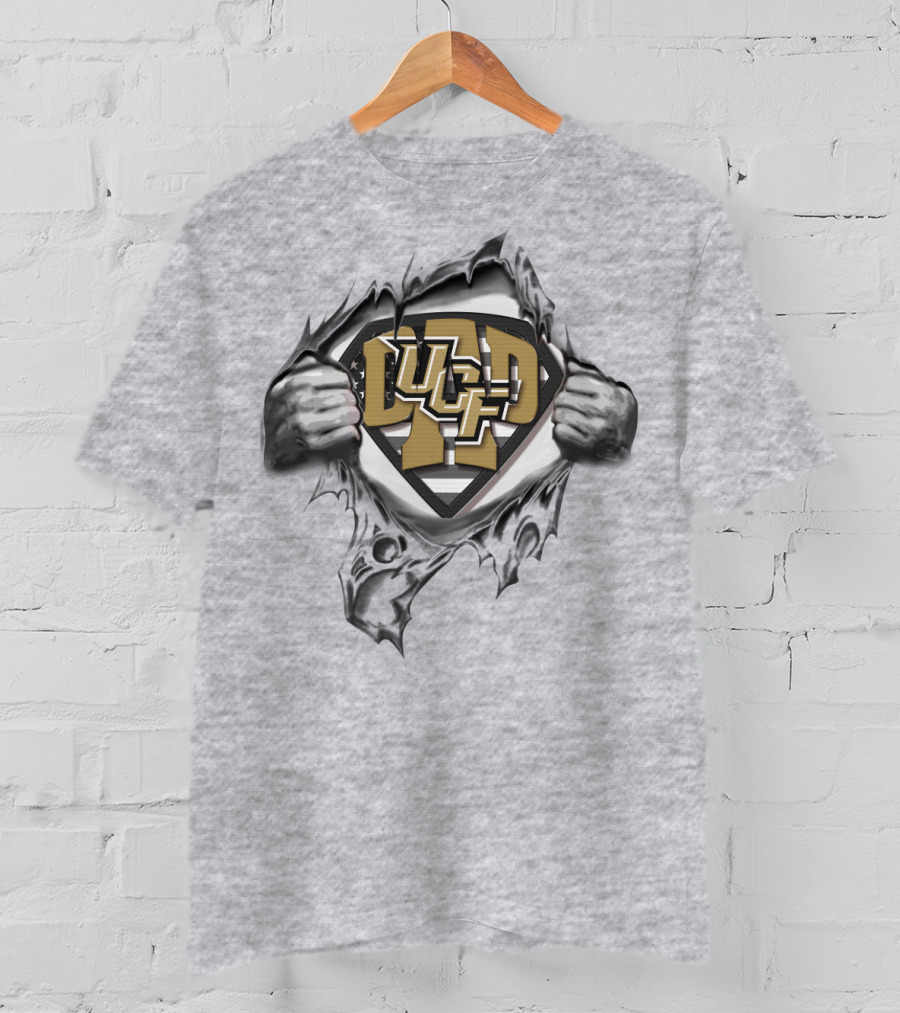 Superdad Ucf Knights Logo Ripped Shield T-Shirt