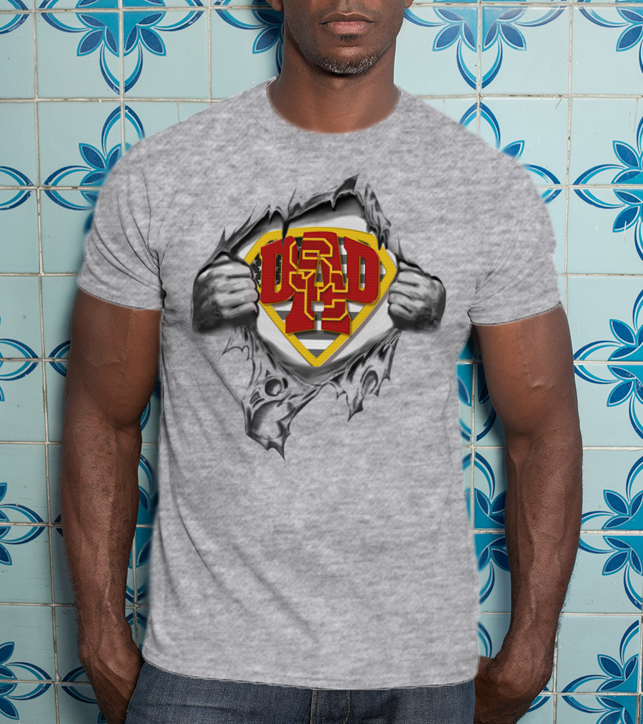 Superdad Usc Trojans Ripped Image T-Shirt