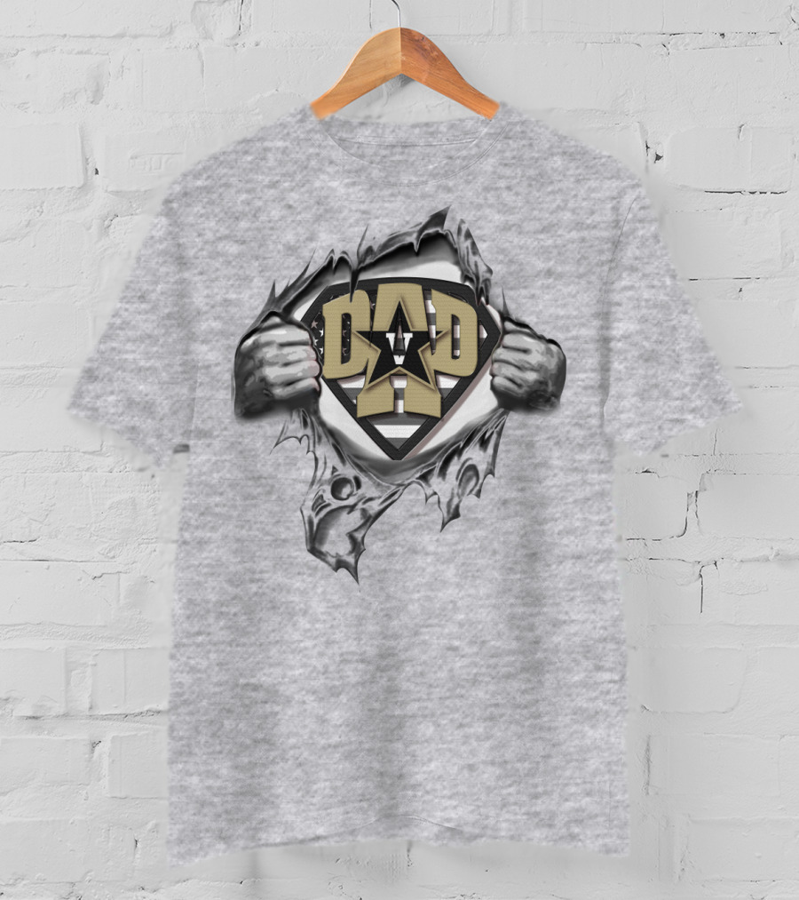 Superdad Dad Vanderbilt Commodores Star Logo 3D Effect T-Shirt