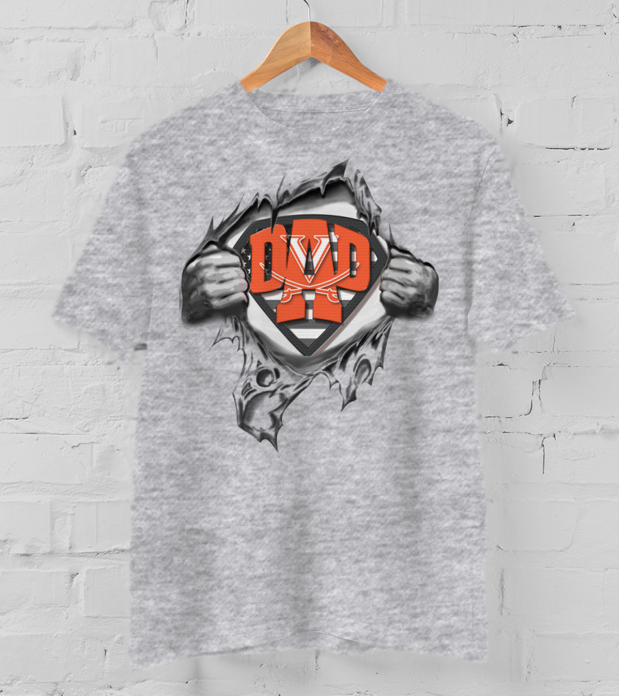 Superdad Uva Cavaliers Logo Torn Chest T-Shirt