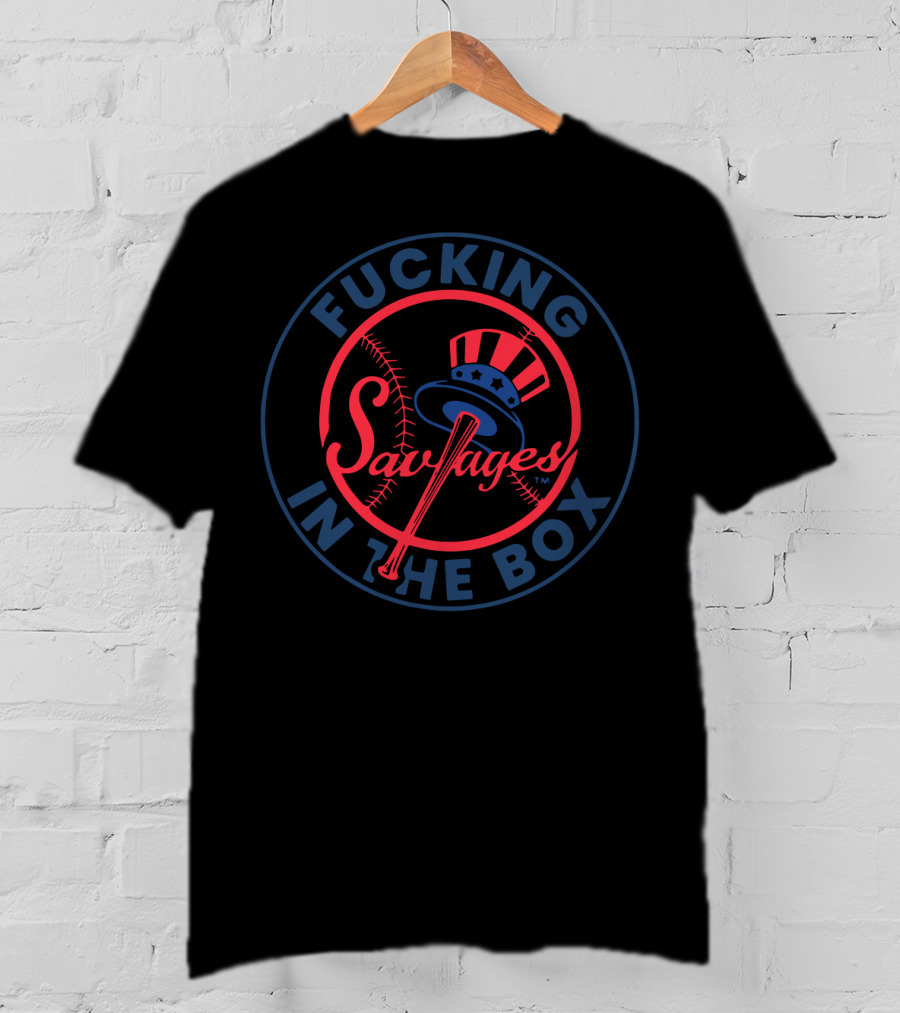 Yankees Savages Red And Blue Baseball Bat T-Shirt