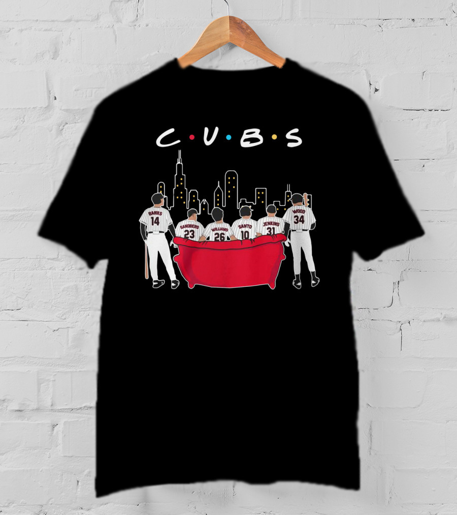 Cubs Friends Chicago Skyline Banks Sandberg Williams Santo Jenkins Wood T-Shirt