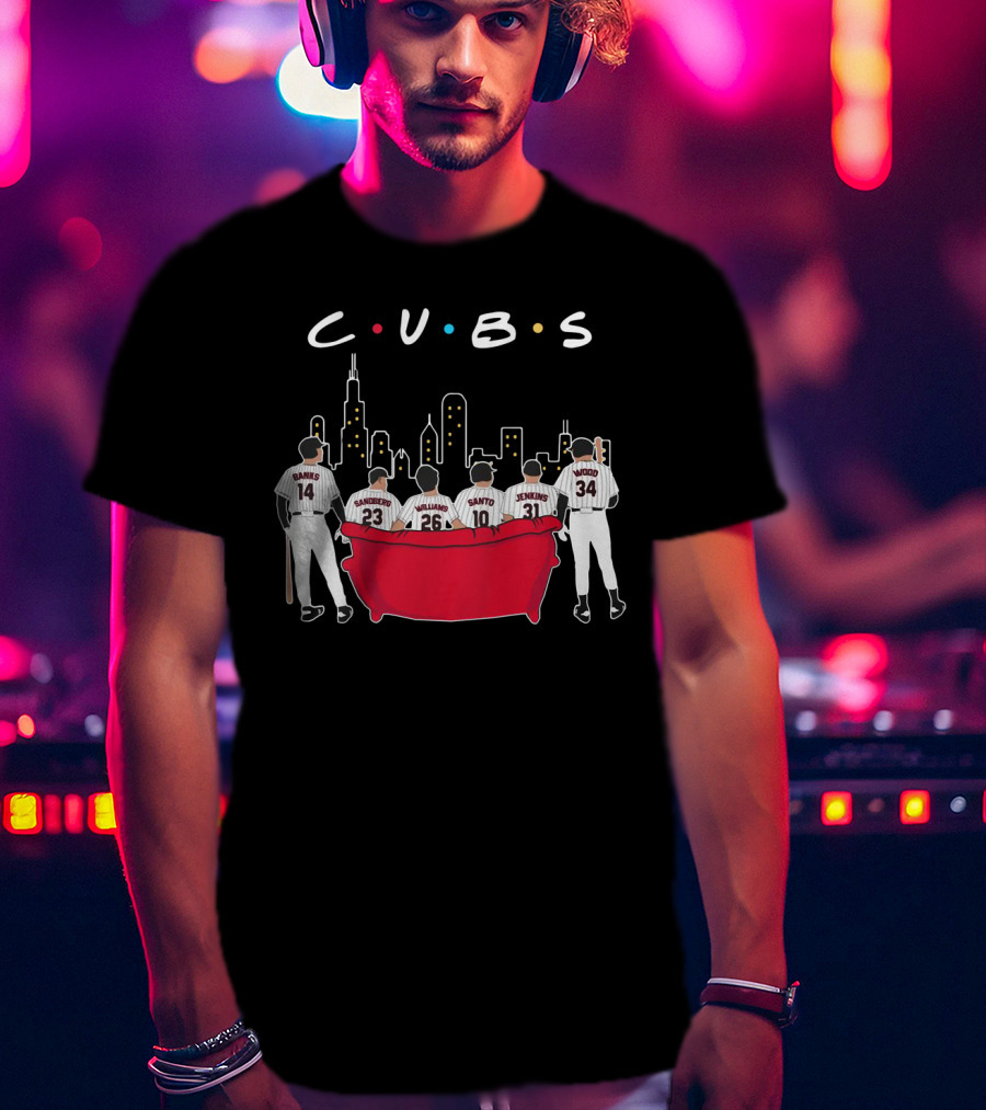 Cubs Friends Chicago Skyline Banks Sandberg Williams Santo Jenkins Wood T-Shirt