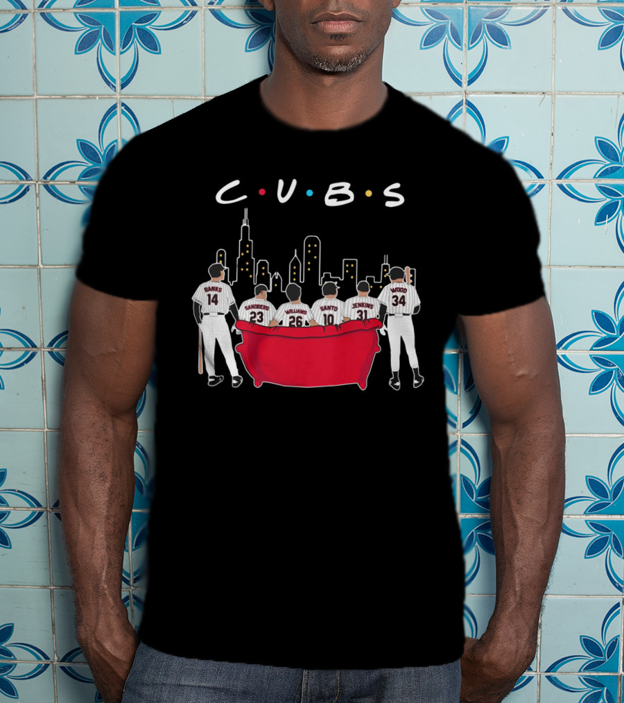Cubs Friends Chicago Skyline Banks Sandberg Williams Santo Jenkins Wood T-Shirt