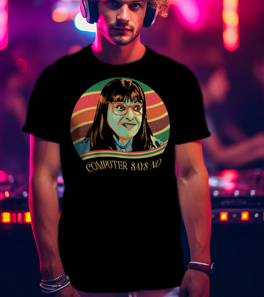 Carol Beer Computer Says No Vintage Rainbow T-Shirt