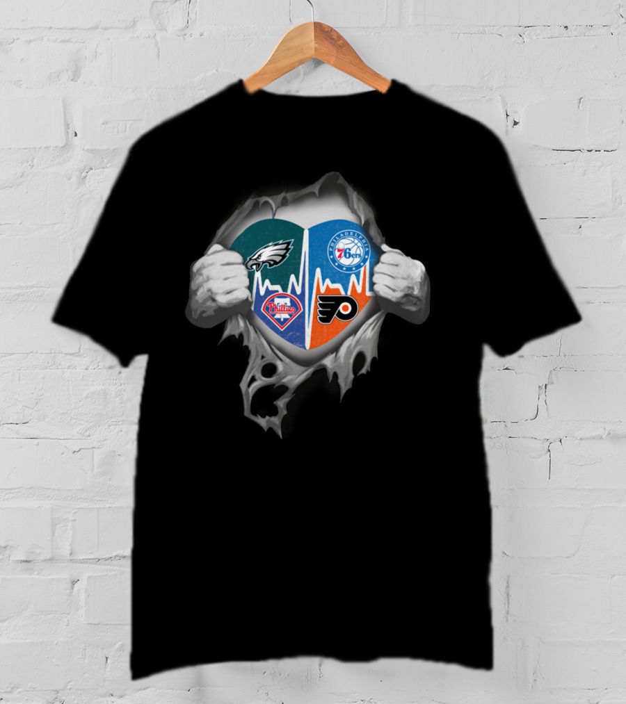Eagles 76ers Phillies Flyers Philadelphia Fan Pride T-Shirt