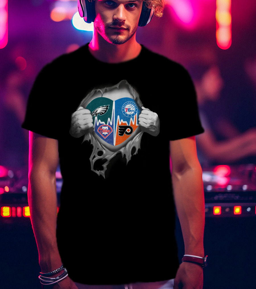 Eagles 76ers Phillies Flyers Philadelphia Fan Pride T-Shirt