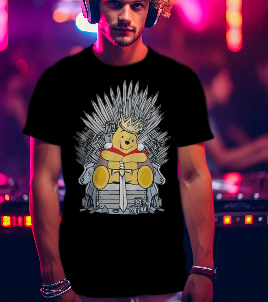 Game Of Thrones Pooh Bear King On Iron Throne Crossover T-Shirt
