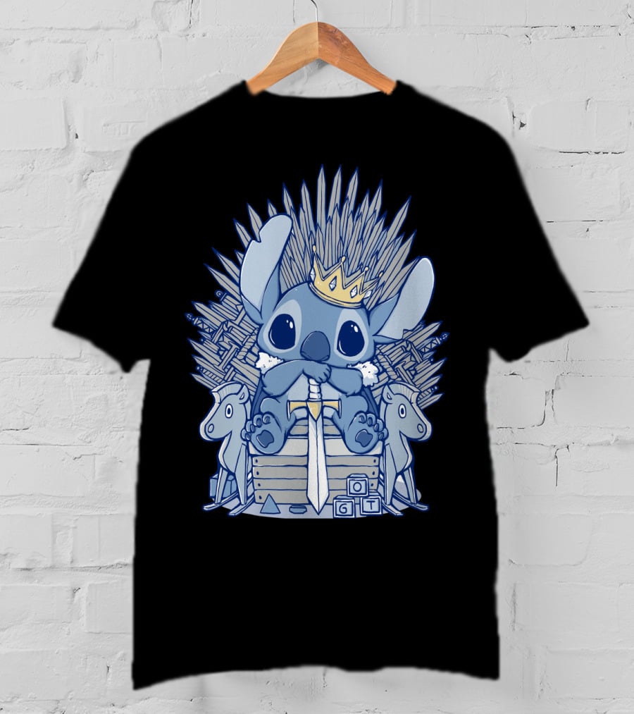 Stitch Iron Throne Crown Sword Game Of Thrones Style T-Shirt