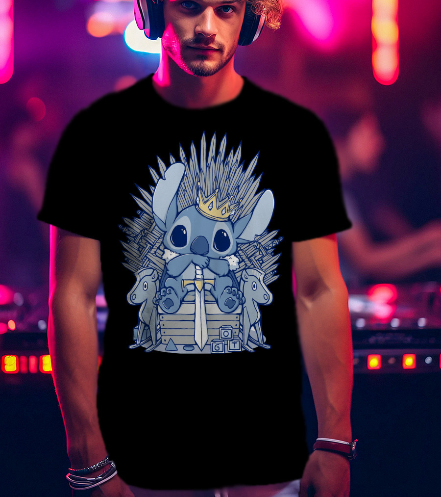 Stitch Iron Throne Crown Sword Game Of Thrones Style T-Shirt