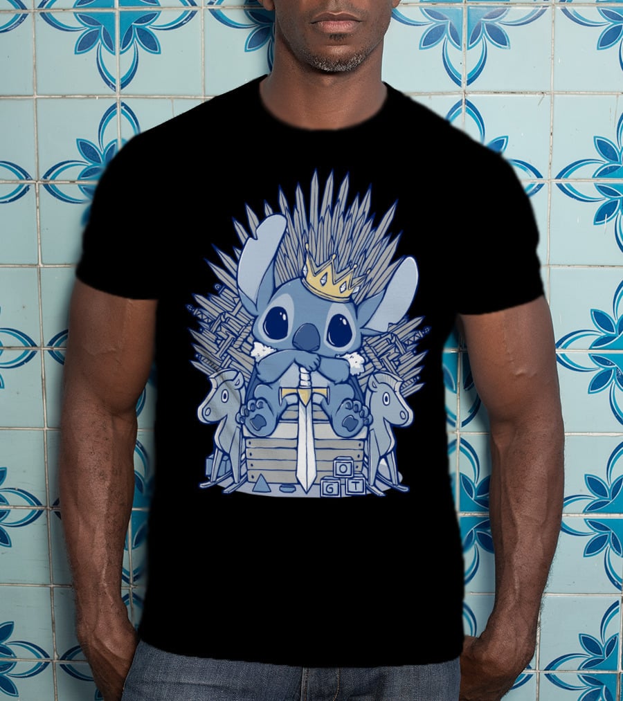 Stitch Iron Throne Crown Sword Game Of Thrones Style T-Shirt