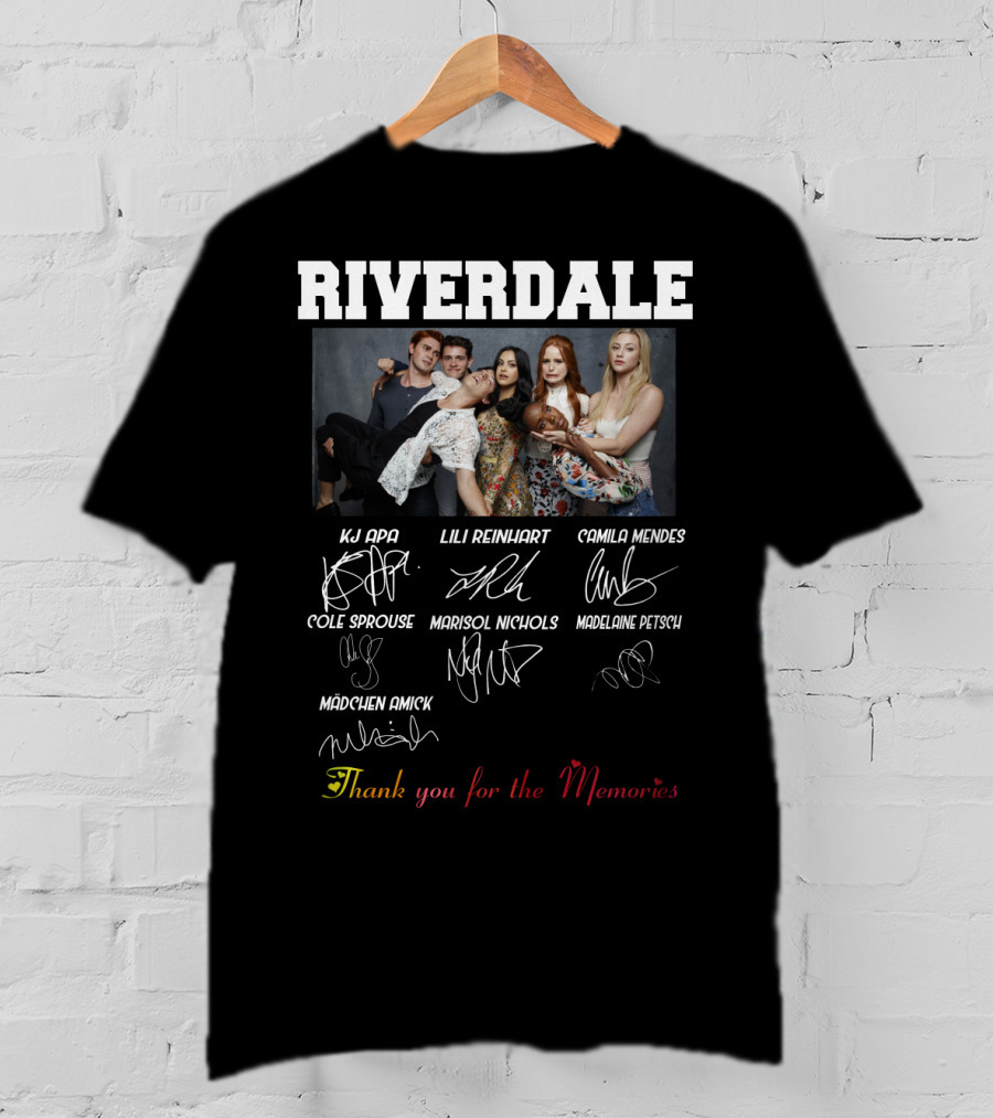 Riverdale KJ Apa Lili Reinhart Camila Mendes Cole Sprouse Marisol Nichols Madelaine Petsch Mädchen Amick Thank You For The Memories T-Shirt