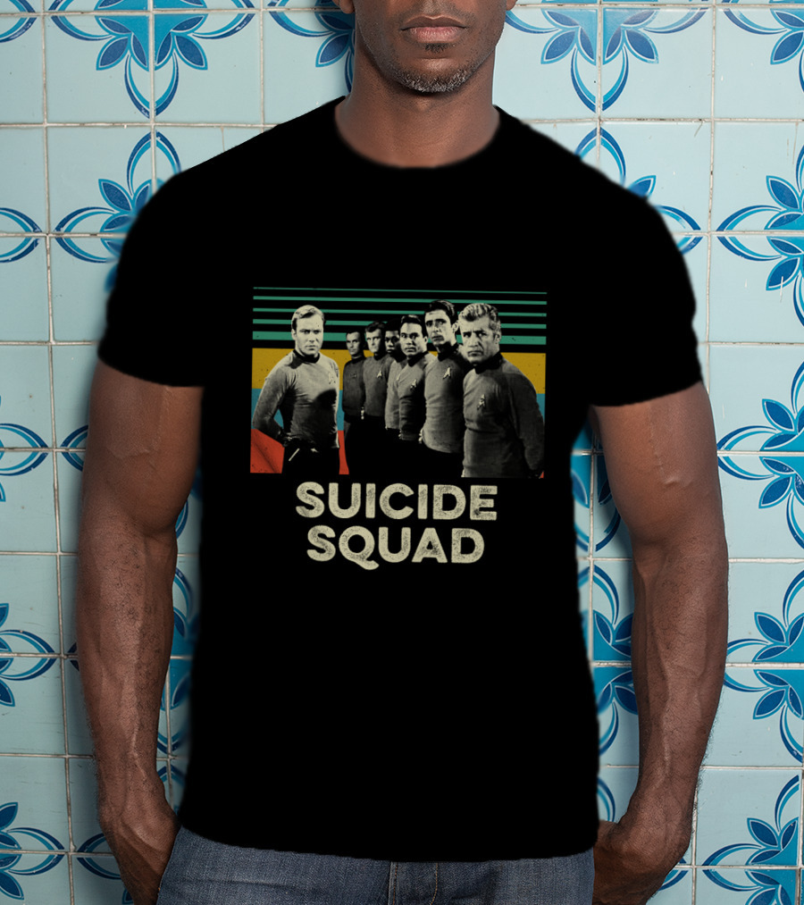 Suicide Squad Star Trek Crew Retro Stripes T-Shirt