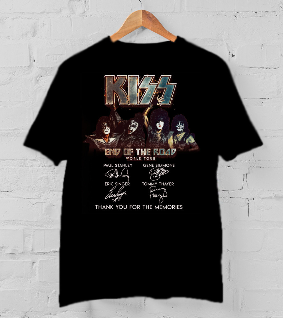 Kiss End Of The Road World Tour Thank You For The Memories Paul Stanley Gene Simmons Eric Singer Tommy Thayer T-Shirt