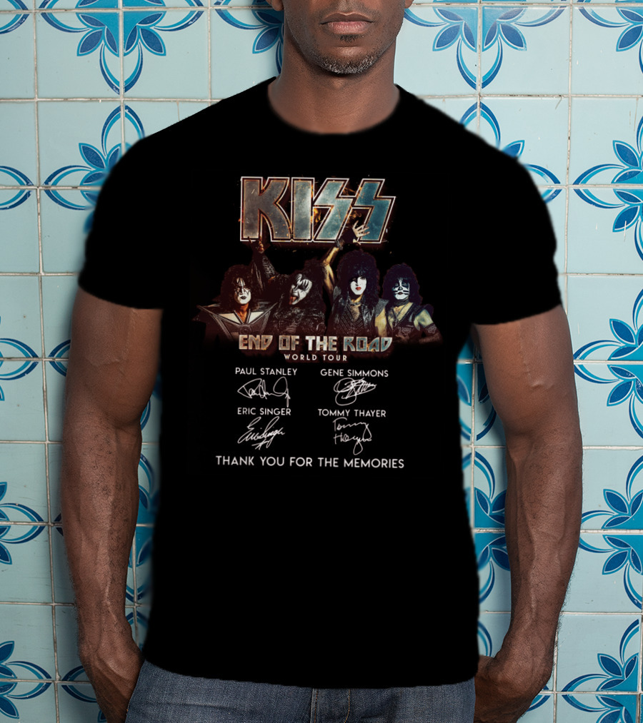 Kiss End Of The Road World Tour Thank You For The Memories Paul Stanley Gene Simmons Eric Singer Tommy Thayer T-Shirt