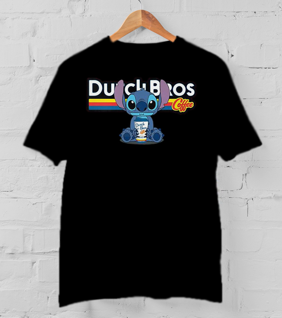 Stitch Holding Dutch Bros Coffee Cup T-Shirt