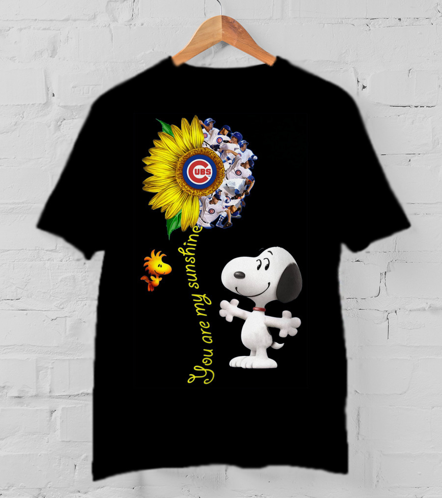 Snoopy Chicago Cubs You Are My Sunshine Sunflower Baseball T-Shirt