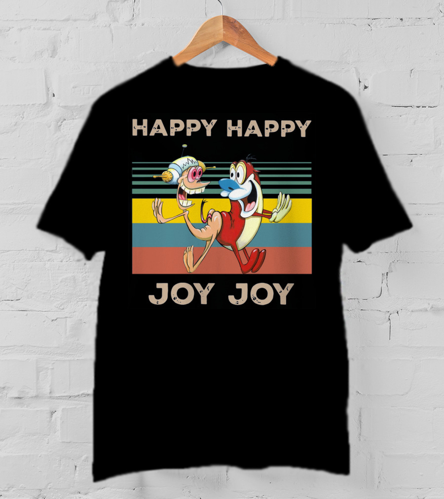 Ren And Stimpy Happy Happy Joy Joy Mighty Fine Stripede T-Shirt