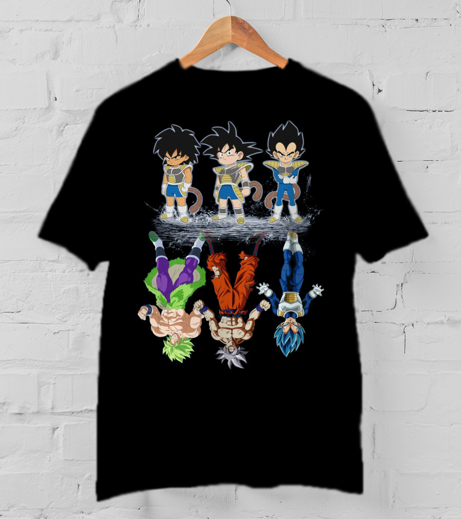 Broly Goku Vegeta Saiyan Evolution Half Saiyan Half Saiyan Gods T-Shirt