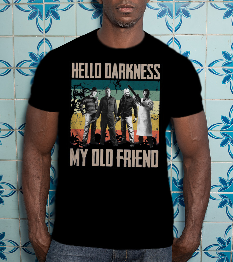 Hello Darkness My Old Friend Horror Icons Halloween T-Shirt