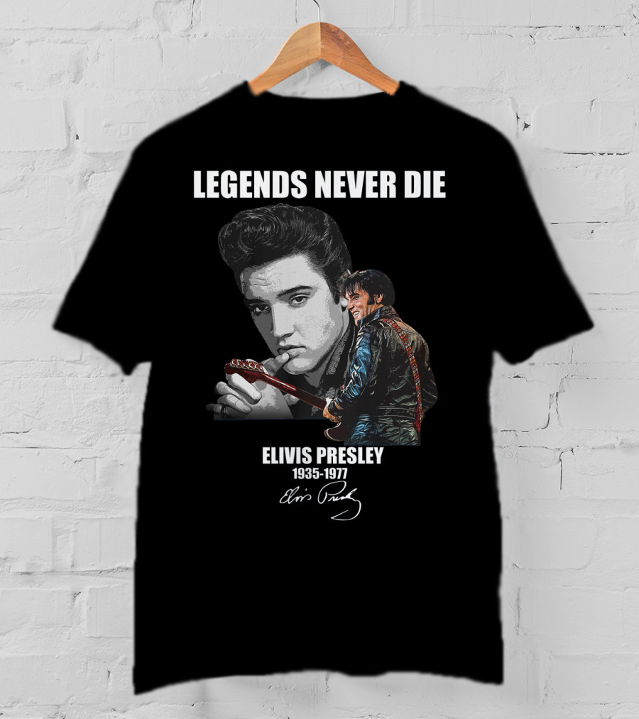 Legends Never Die Elvis Presley 1935-1977 Signature T-Shirt