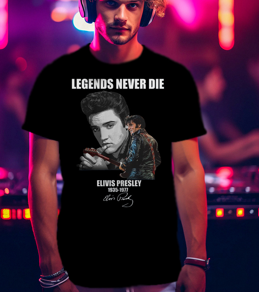Legends Never Die Elvis Presley 1935-1977 Signature T-Shirt
