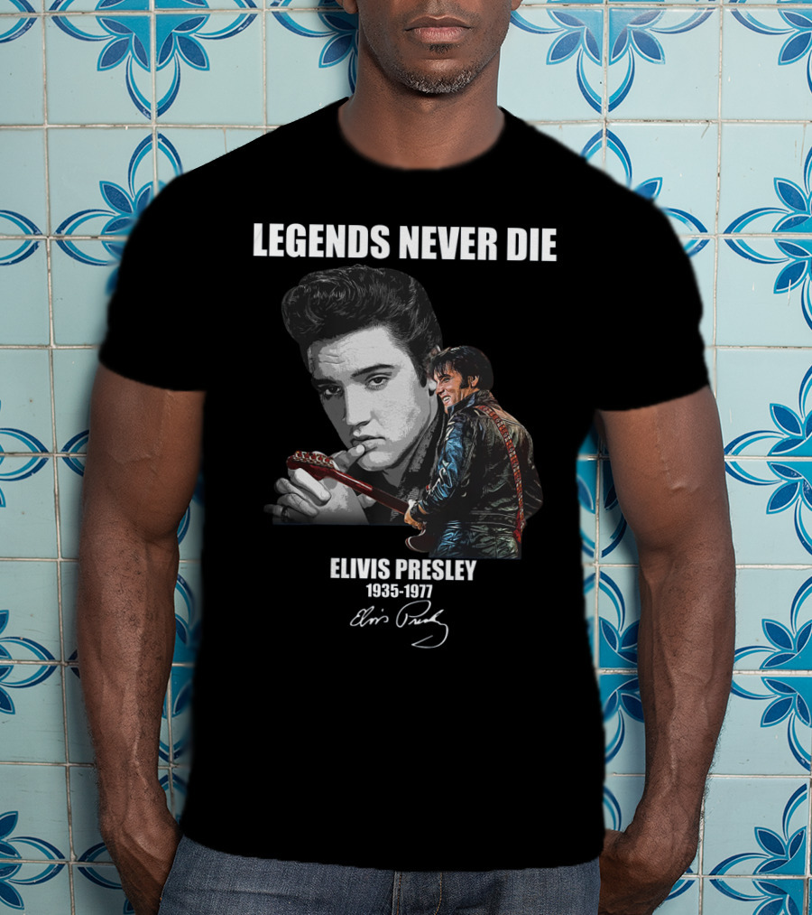 Legends Never Die Elvis Presley 1935-1977 Signature T-Shirt
