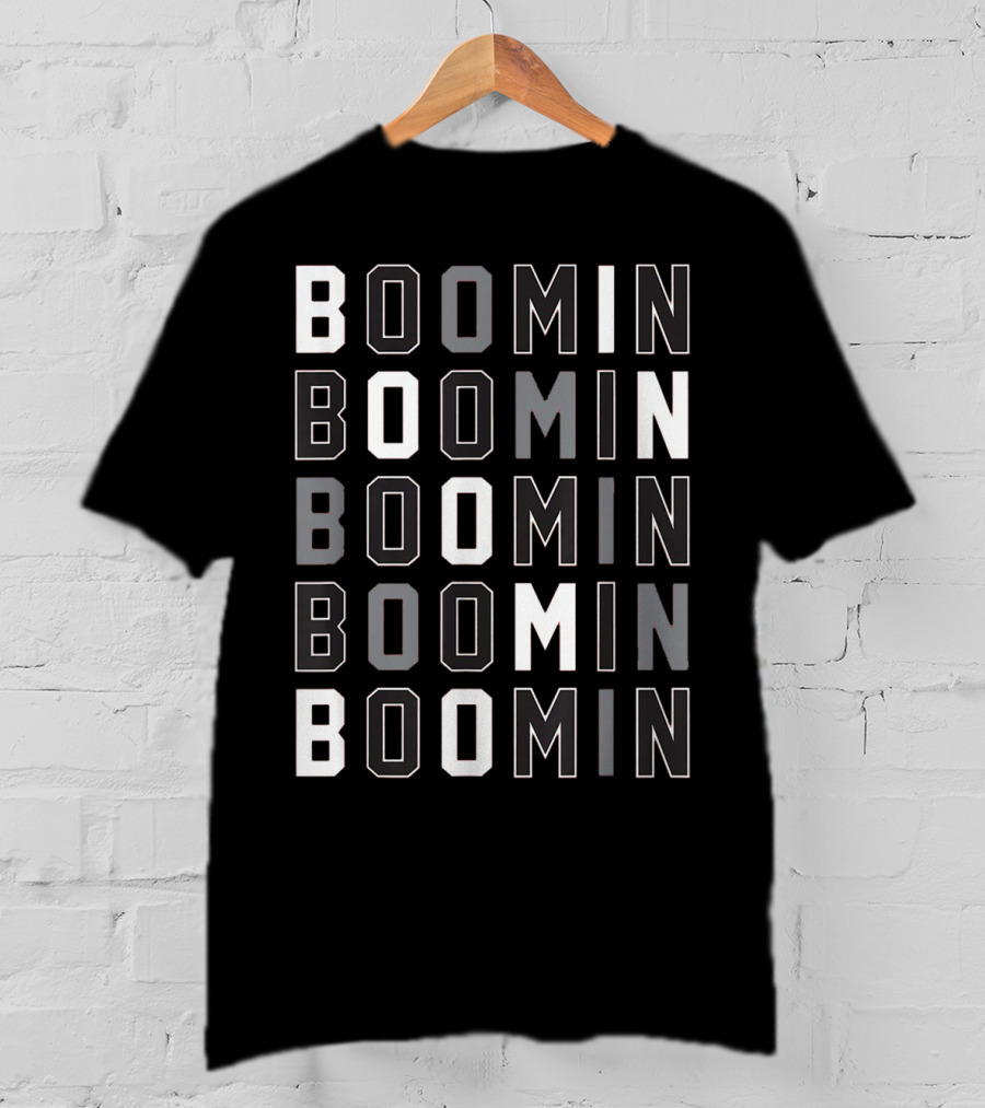 Boomin AB Black Silver Football Graphic Repetition T-Shirt