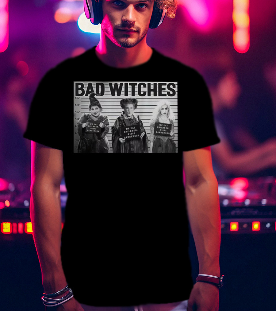 Hocus Pocus Bad Witches Mugshot Halloween Sanderson Sisters We Eat Children 1693 T-Shirt