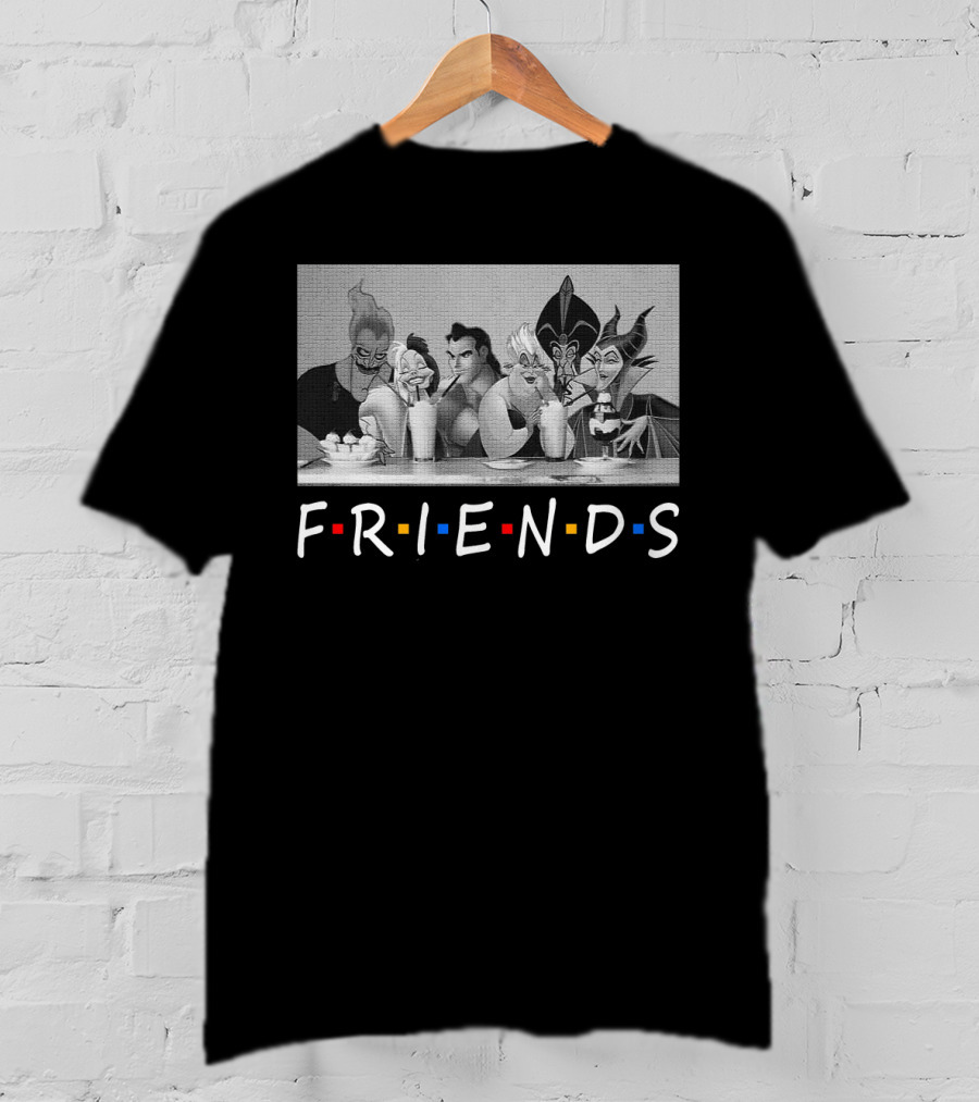 Disney Villains Friends Parody With Ursula Jafar Maleficent Hades Gaston T-Shirt