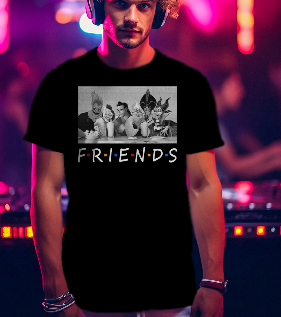 Disney Villains Friends Parody With Ursula Jafar Maleficent Hades Gaston T-Shirt