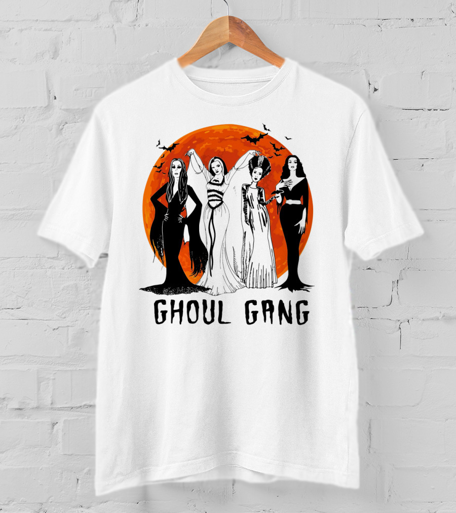 Halloween Ghoul Gang Moonlit Witches And Vampires T-Shirt