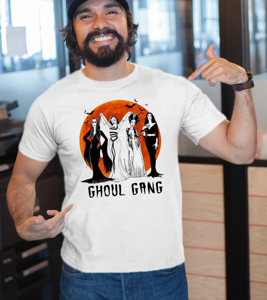Halloween Ghoul Gang Moonlit Witches And Vampires T-Shirt