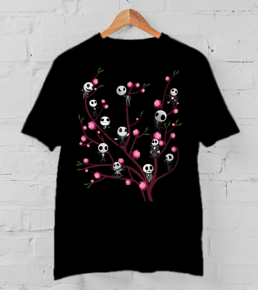 Jack Skellington Among Sakura Blossoms T-Shirt