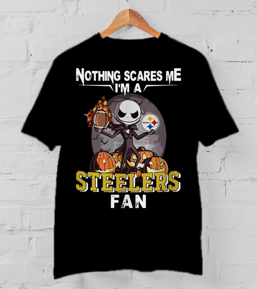 Jack Skellington Nothing Scares Me I'm A Steelers Fan T-Shirt