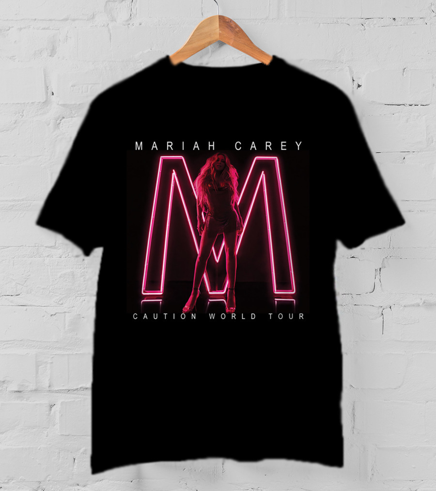 Mariah Carey Neon M Silhouette Caution World Tour T-Shirt