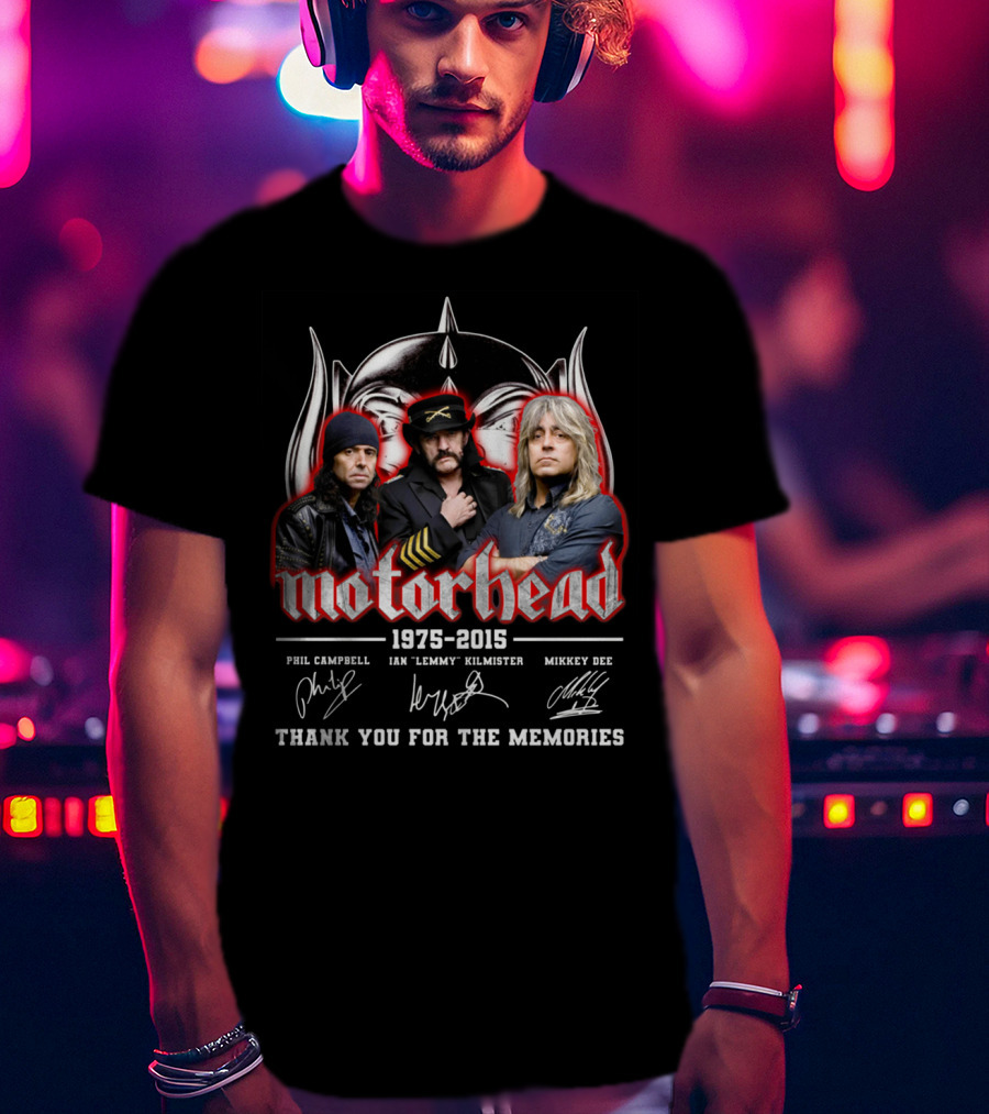 Motorhead 1975-2015 Thank You For The Memories Phil Campbell Ian 'Lemmy' Kilmister Mikkey Dee T-Shirt