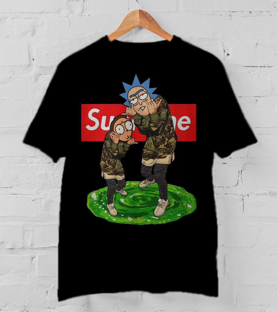 Rick And Morty Supreme Portal Streetwear Camo T-Shirt