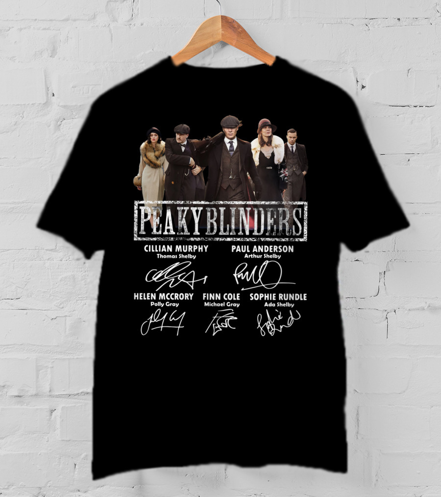 Peaky Blinders Cast Signatures Cillian Murphy Paul Anderson Helen McCrory Finn Cole Sophie Rundle T-Shirt