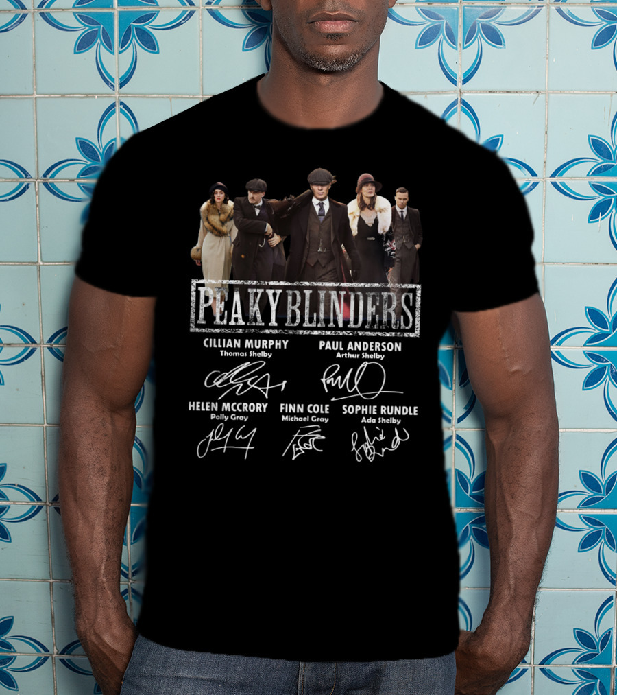 Peaky Blinders Cast Signatures Cillian Murphy Paul Anderson Helen McCrory Finn Cole Sophie Rundle T-Shirt