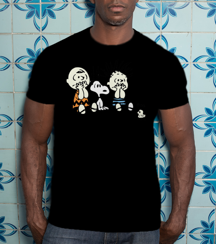 Peanuts Snoopy Charlie Brown Christmas Boo Spooky Scene T-Shirt