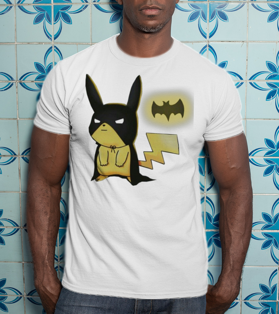 Pikachu Batman Crossover With Iconic Bat T-Shirt