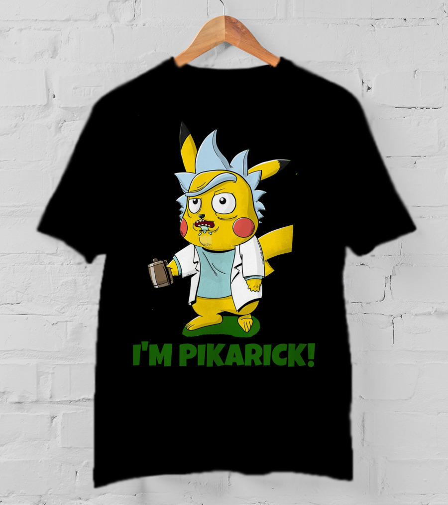 Rick And Morty I’m Pikarick Pikachu Crossover With Lab Coat And Portal Gun T-Shirt