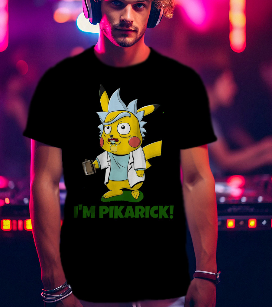 Rick And Morty I’m Pikarick Pikachu Crossover With Lab Coat And Portal Gun T-Shirt
