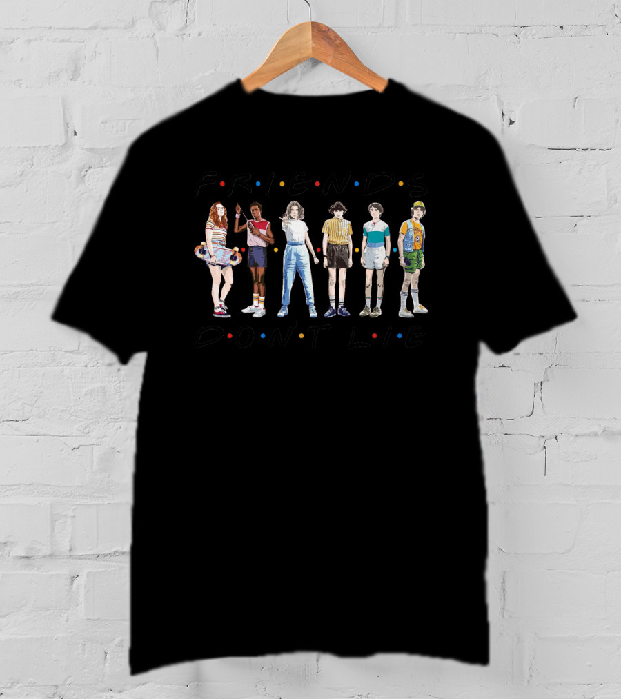 Stranger Things Friends Don't Lie Eleven Gang 80S Style Characters T-Shirt
