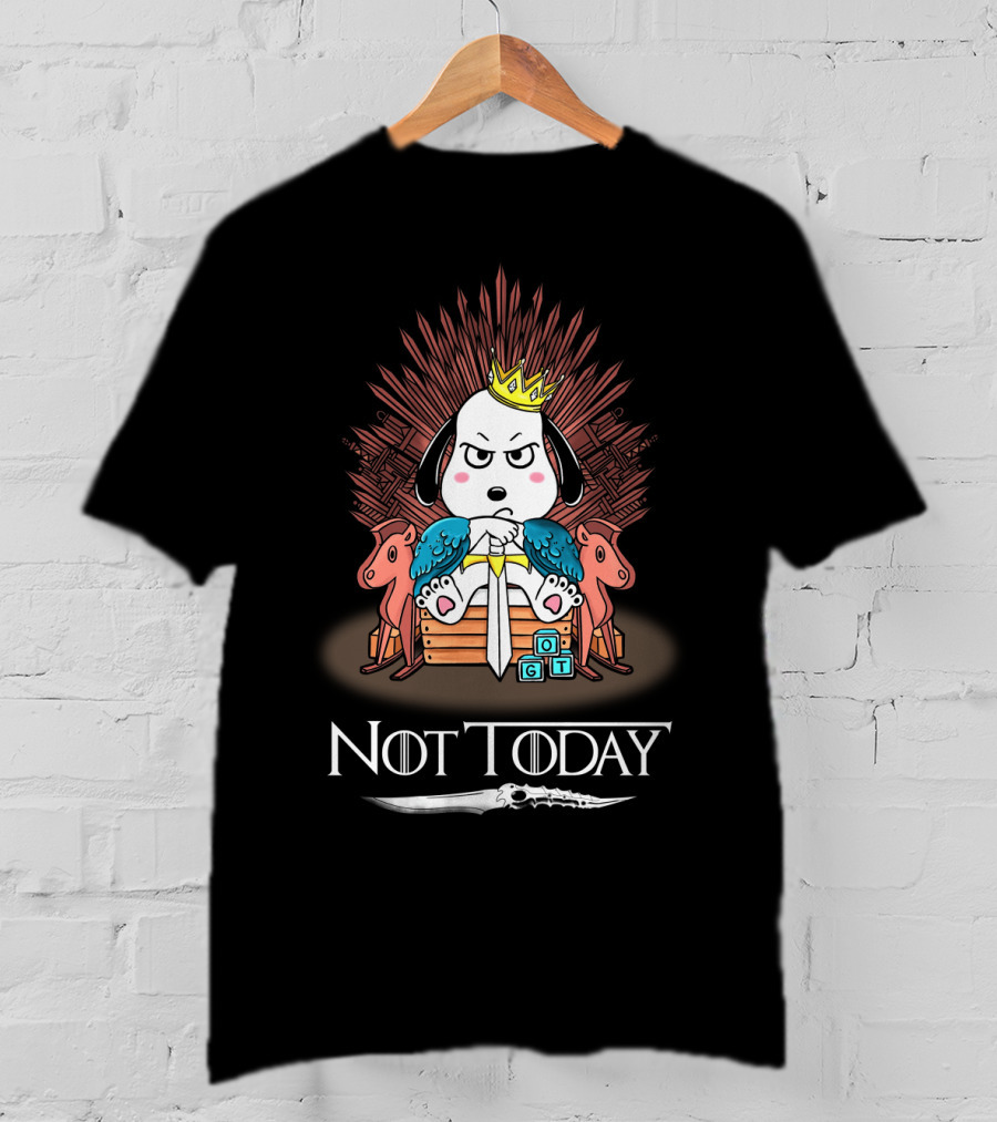 Snoopy On Iron Throne Not Today Game Of Thrones Mashup T-Shirt