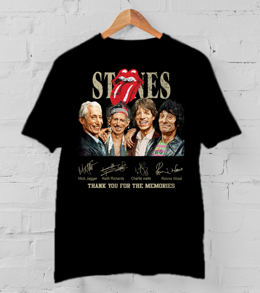 Stones Thank You For The Memories Mick Jagger Keith Richards Charlie Watts Ronnie Wood T-Shirt